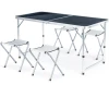Стіл туристичний розкладний Outtec з 4 стільцями чорний