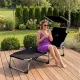 Image 6 for Шезлонг лежак садовий Outtec Lumia розкладний з дашком чорний